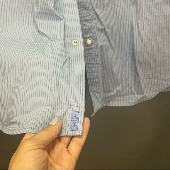 COPY - Armani Exchange blue pinstripe button down collared business professiona… - Picture 7 of 12